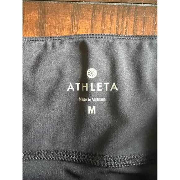 Athleta Black Activewear Leggings with White Pattern Accent Panels Size Medium - Picture 4 of 10